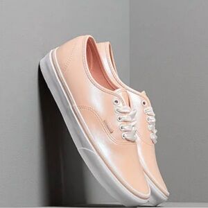 Rare! Vans authentic Light Pink iridescent Sneakers with satin laces size 6.5